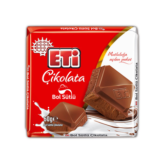 Eti Bol Sütlü Kare Çikolata 60 g