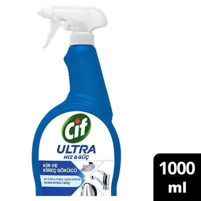 Cif Ultra Hız & Güç Kireç Sökücü Sprey Leke ve Kir Çıkarıcı Banyo 1000 ml