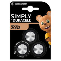 Duracell Simply 2032 Lityum Düğme Pil 3v 3'lü