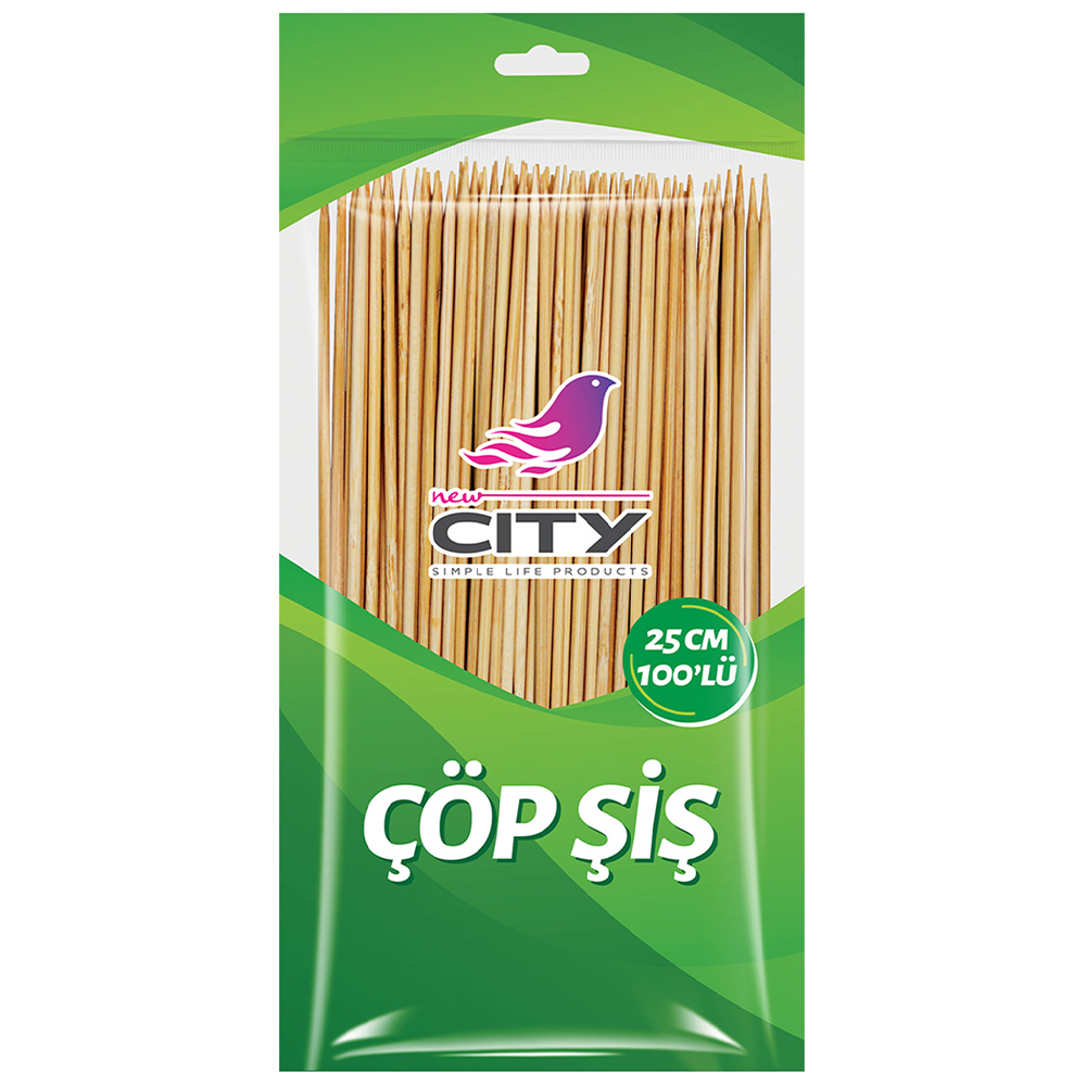 New City Çöp Şiş 25 cm 100 Lü
