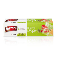 Tuttaze Kilitli Poşet Orta Boy 15 Adet