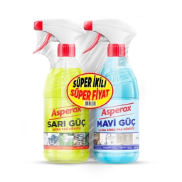 Asperox Sarı Güç & Mavi Güç Sprey Temizleyici 650 ml + 650 ml