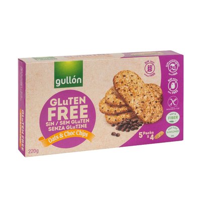 Gullon Yulaflı Çikolata Parçacıklı Glutensiz Kurabiye 220 g