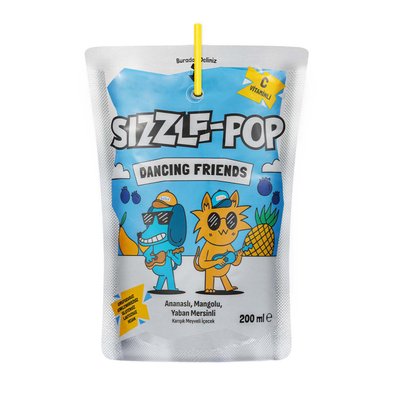 SizzlePop Dancing Friends Ananas Mango Yaban Mersini 200 ml