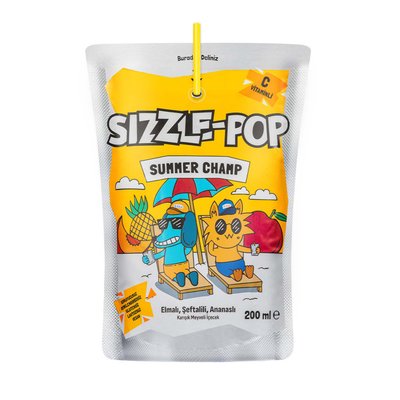 SizzlePop Summer Champ Şeftali Elma Ananas 200 ml