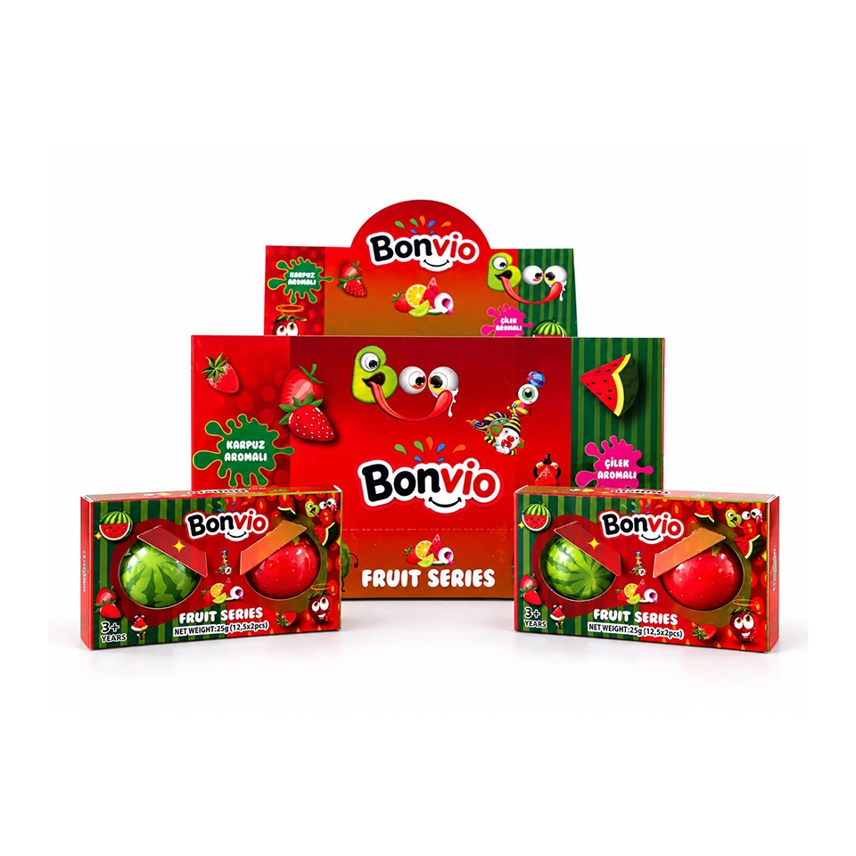 Bonvio Karpuz Çilek Yumuşak Şeker 25 G