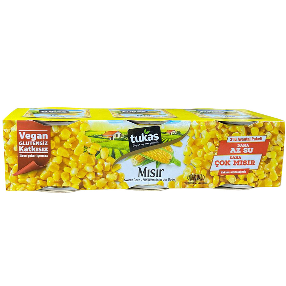 Tukaş Misir Konservesi Ekonomik Paket 3x150
