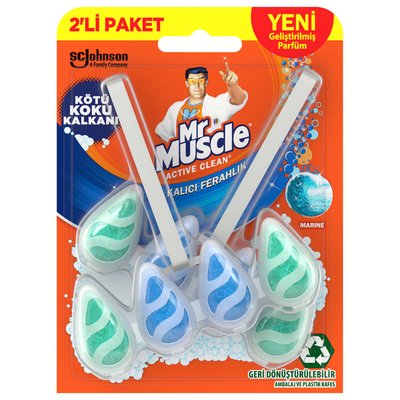 Mr Muscle Active Clean Klozet Blok Tuvalet Temizleyici Marine 2li Paket 772g